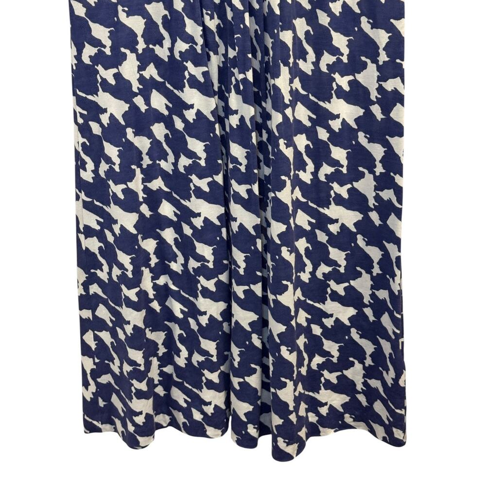 Banana Republic Blue White Floral V Neck Cap Sleeve Dress Silk M Preppy - Picture 7 of 8